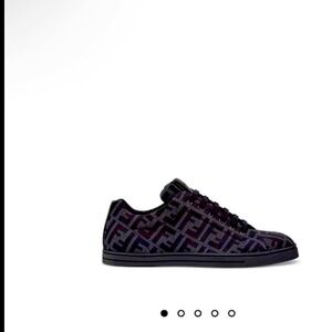 FENDI Mens FF Logo Tech Fabric Low Top Sneakers Trainers Shoes